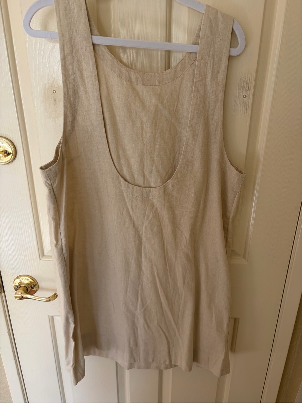 Free People Sleeveless Cream Linen Shift Dress - Picture 7 of 12
